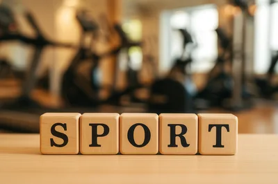 Wooden Blocks Spelling Sport In A Gym Setting