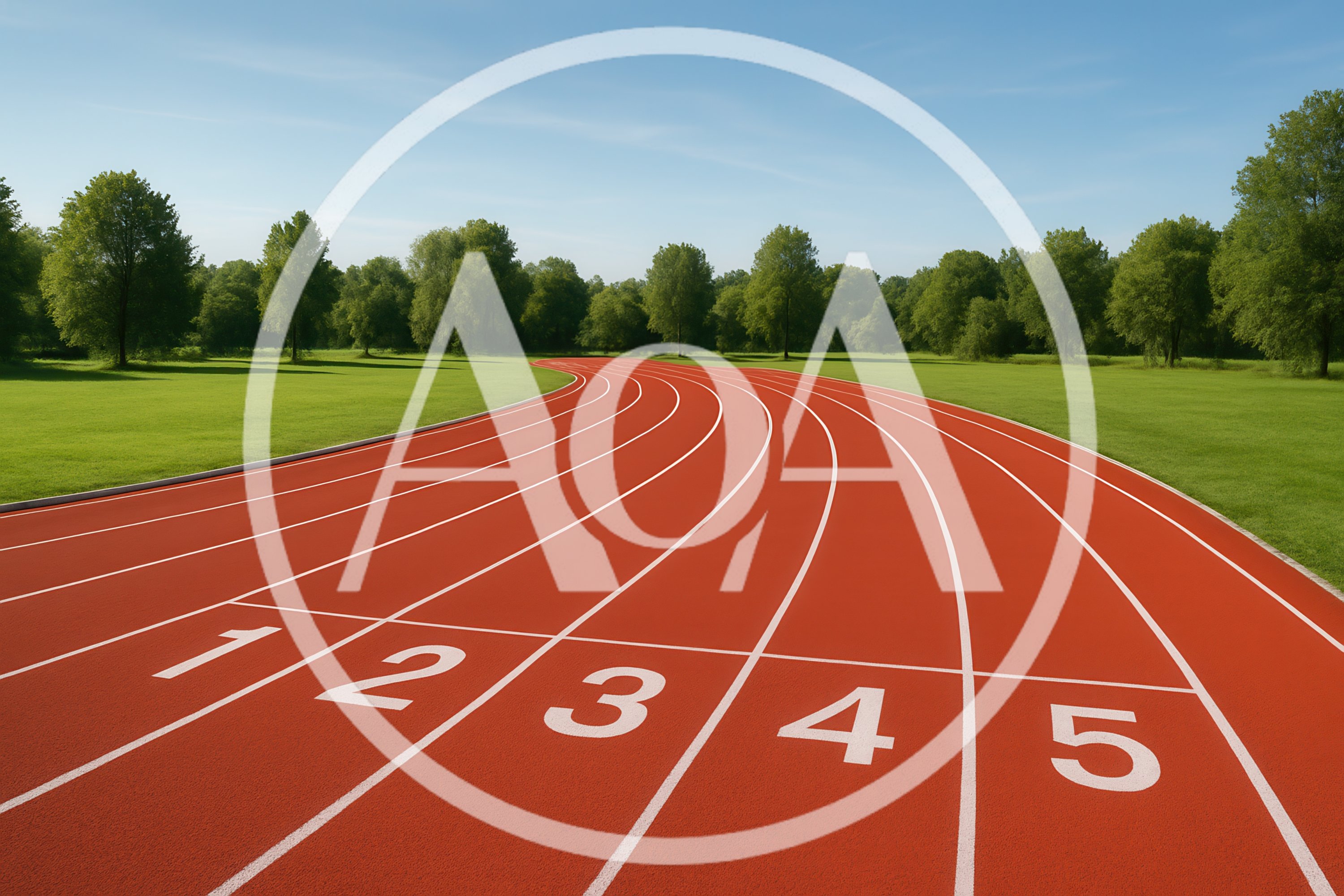 Empty Running Track Lanes With Numbered Starting Positions