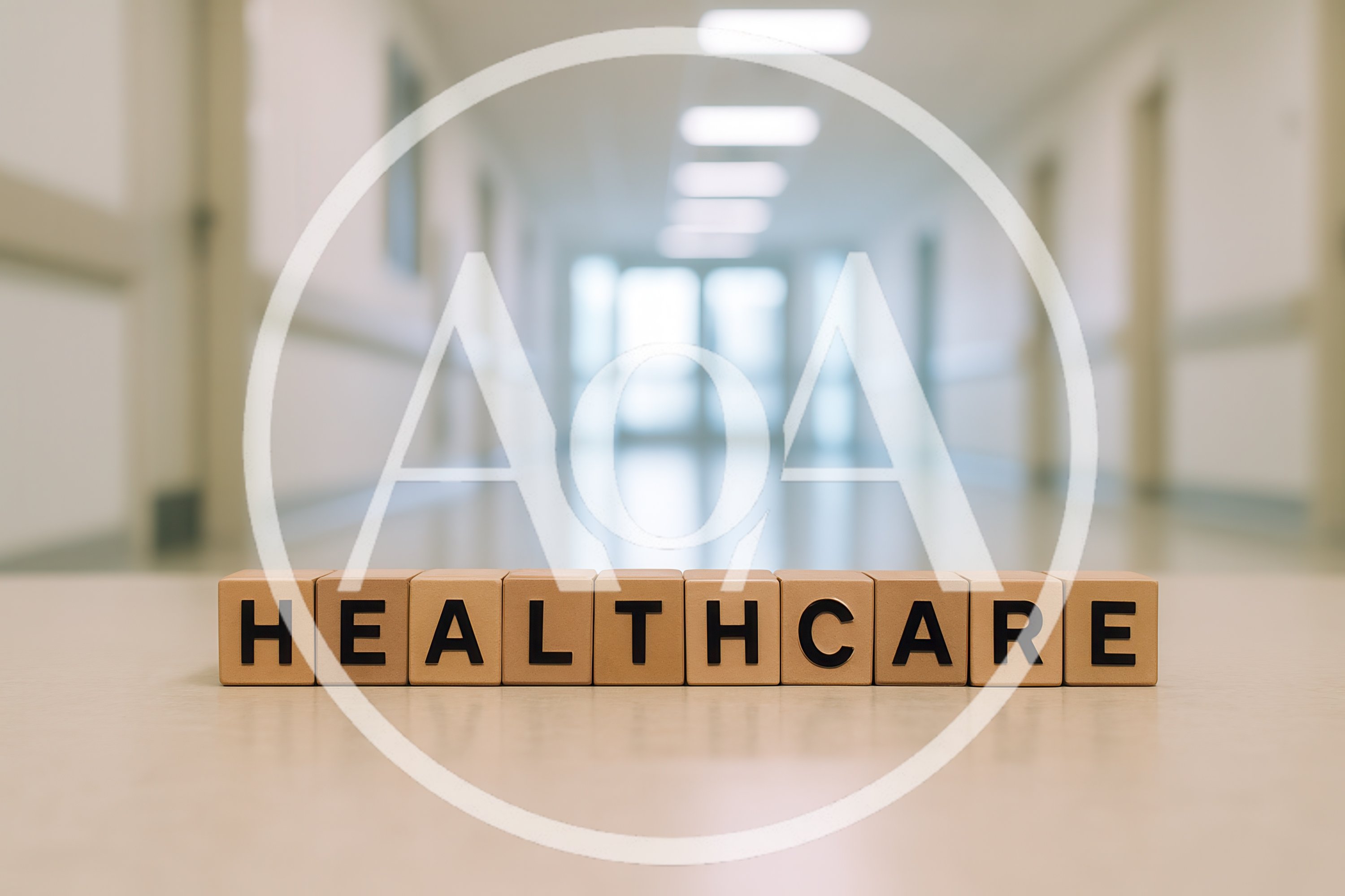 Healthcare Word Spelled Out With Wooden Blocks