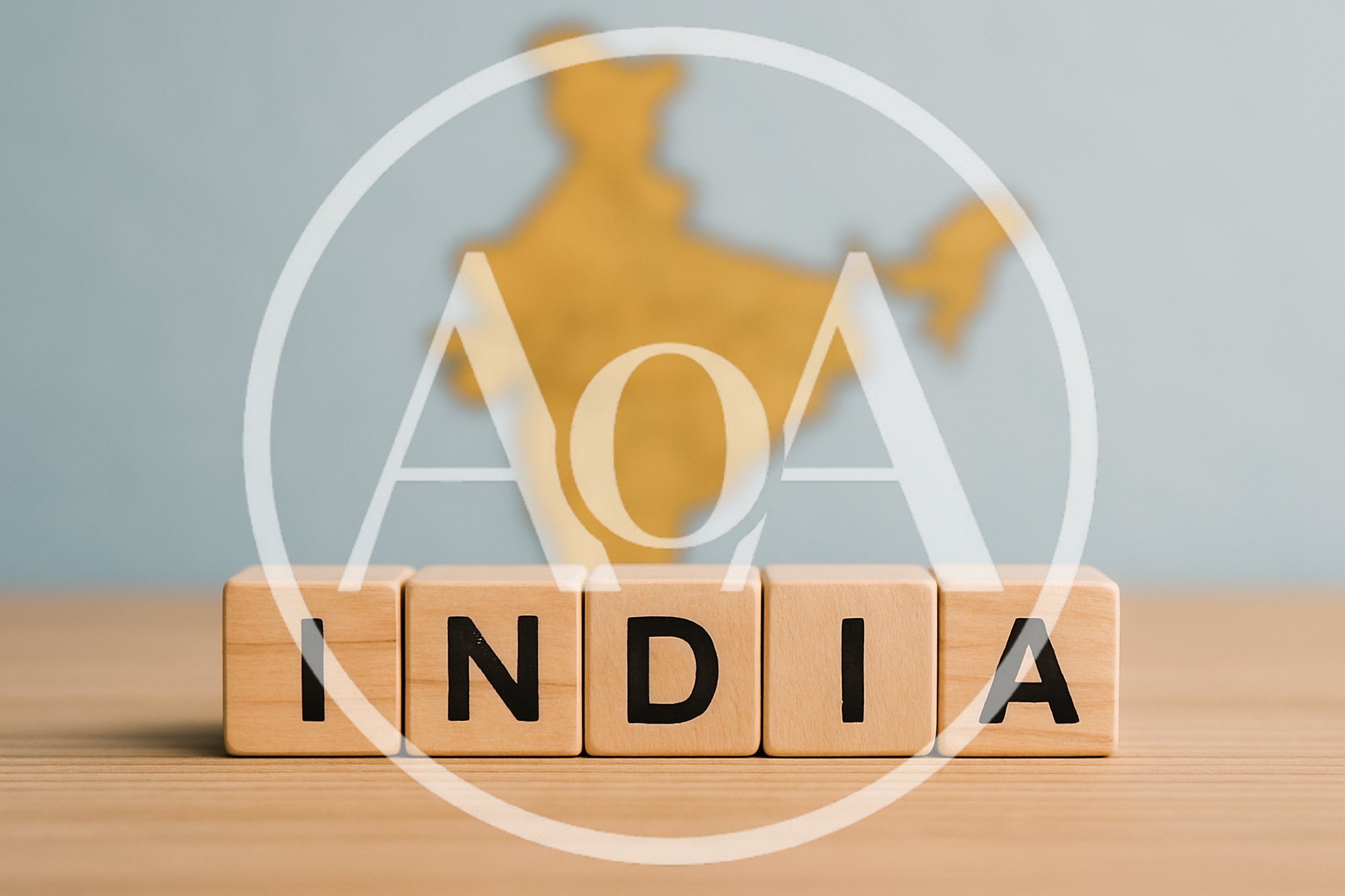 Wooden Blocks Spelling India With Map Background