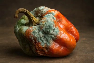 Decaying Bell Pepper With Mold Growth