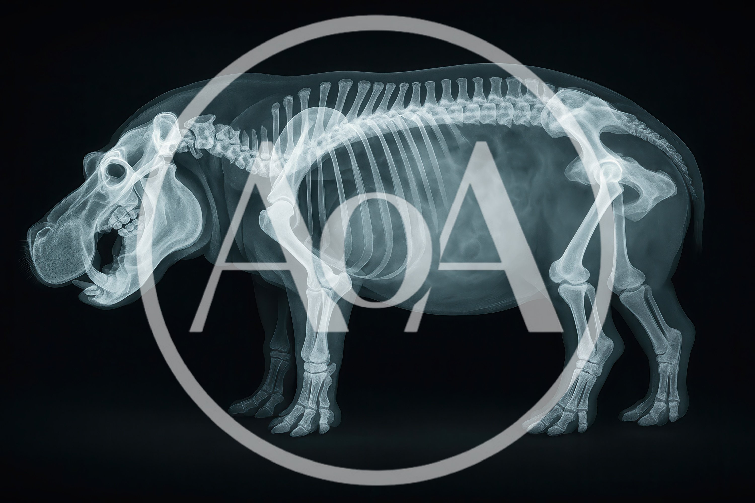 X-Ray View Of A Hippopotamus Skeleton