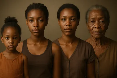 Four Generations Of African American Women Portrait