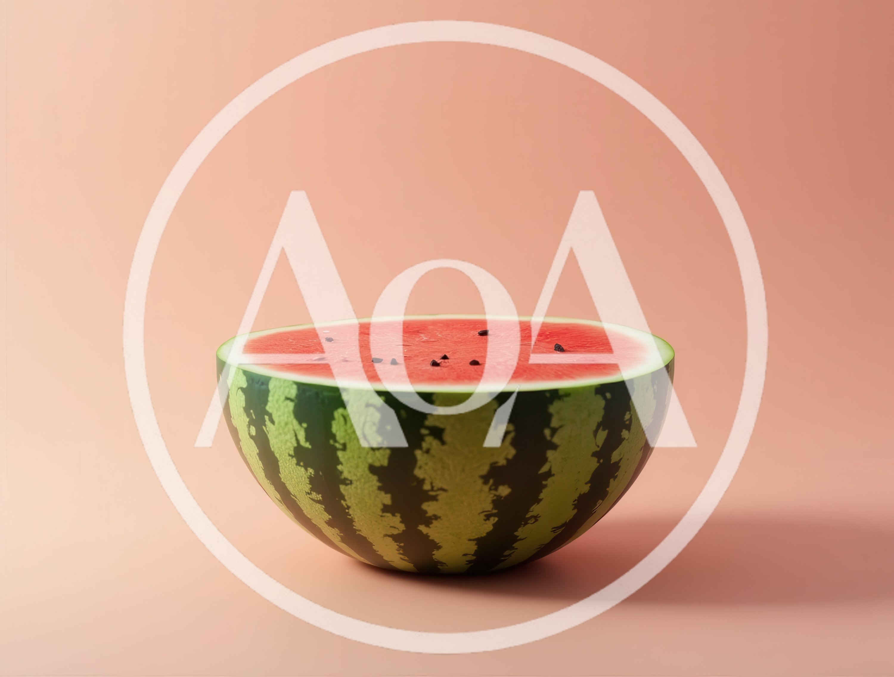 Half A Fresh Watermelon On A Pink Background
