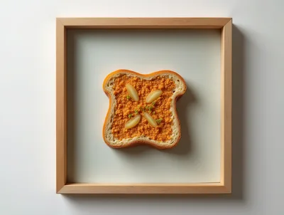 Framed Piece Of Toast With Orange Spread