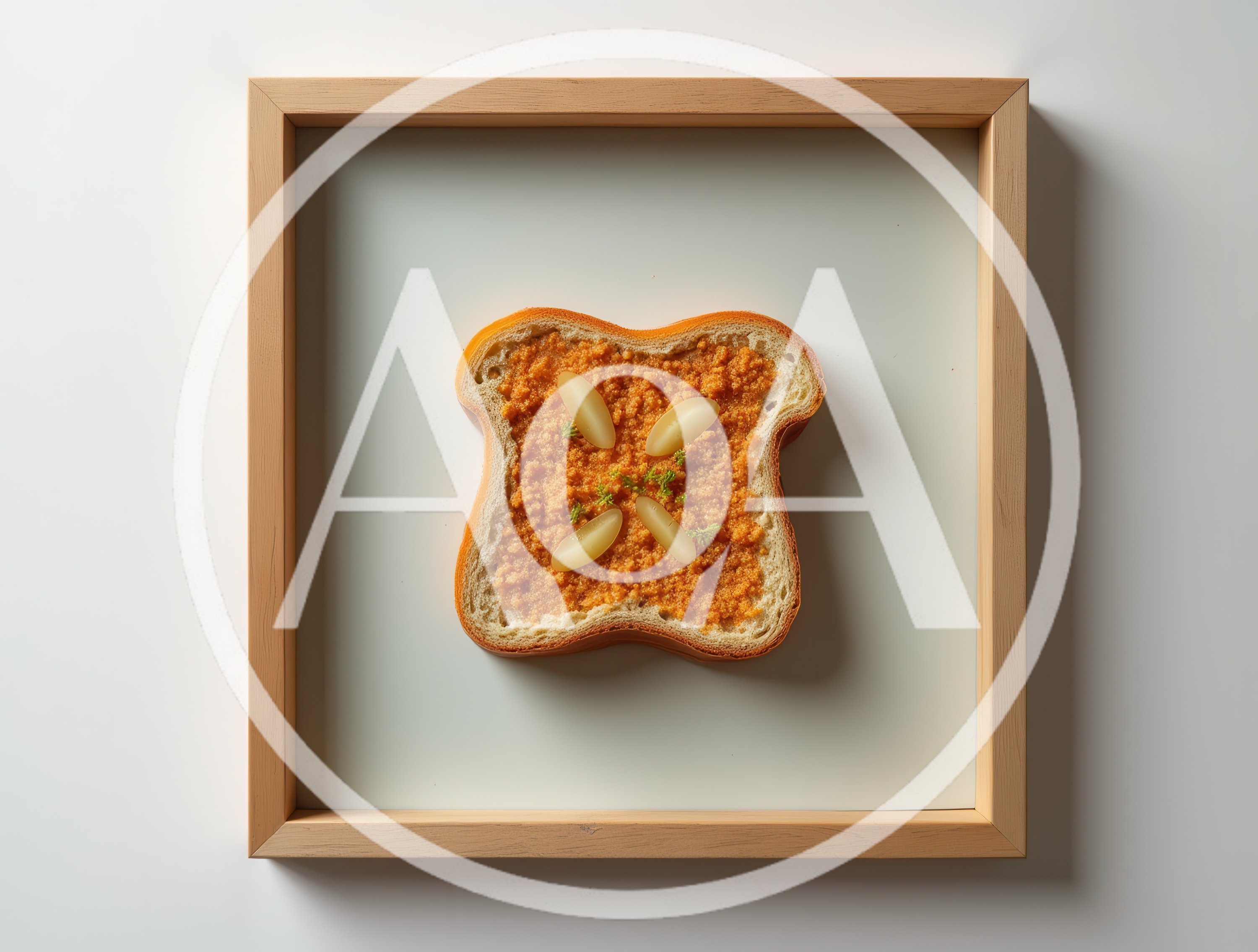Framed Piece Of Toast With Orange Spread