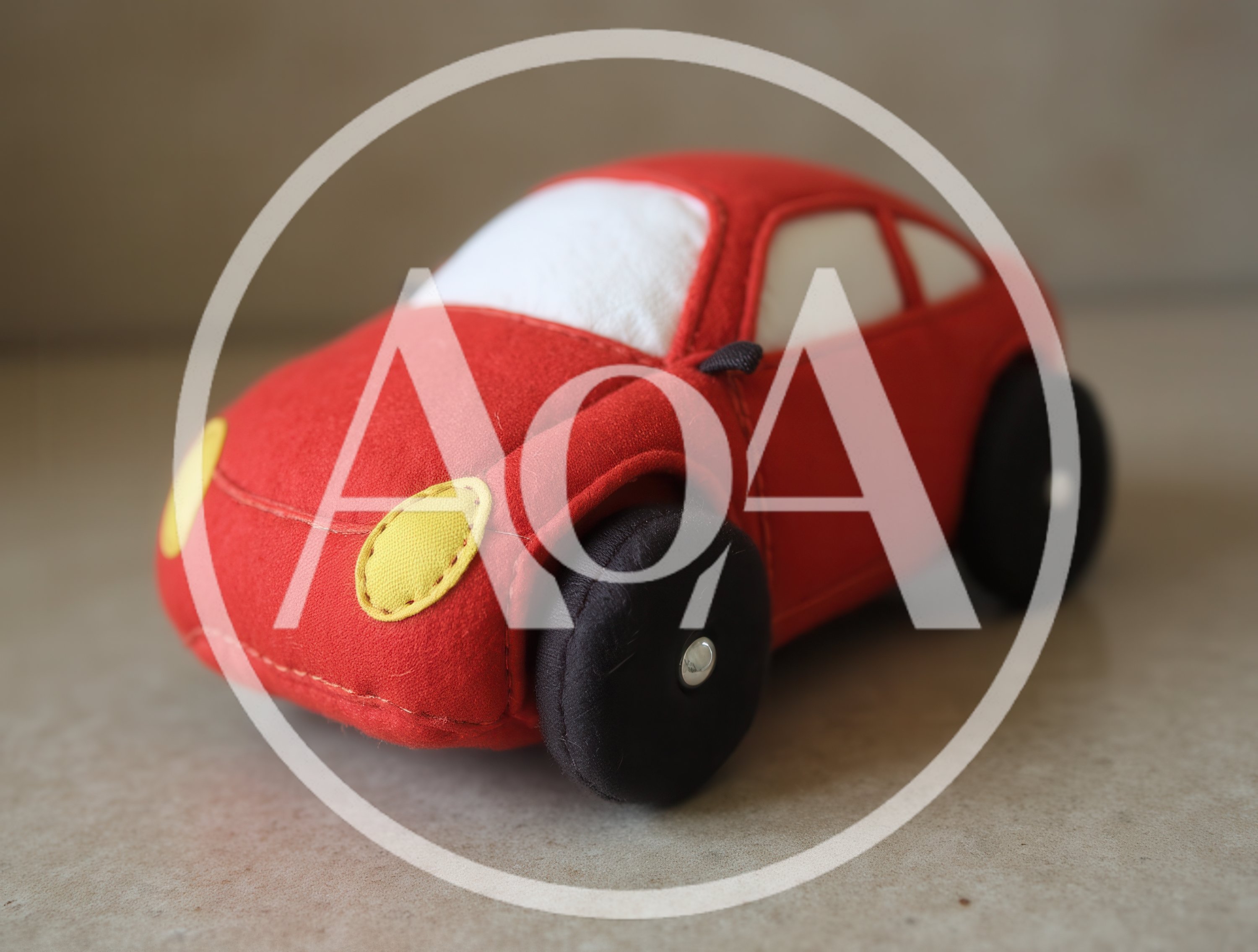 Handmade Red Fabric Toy Car