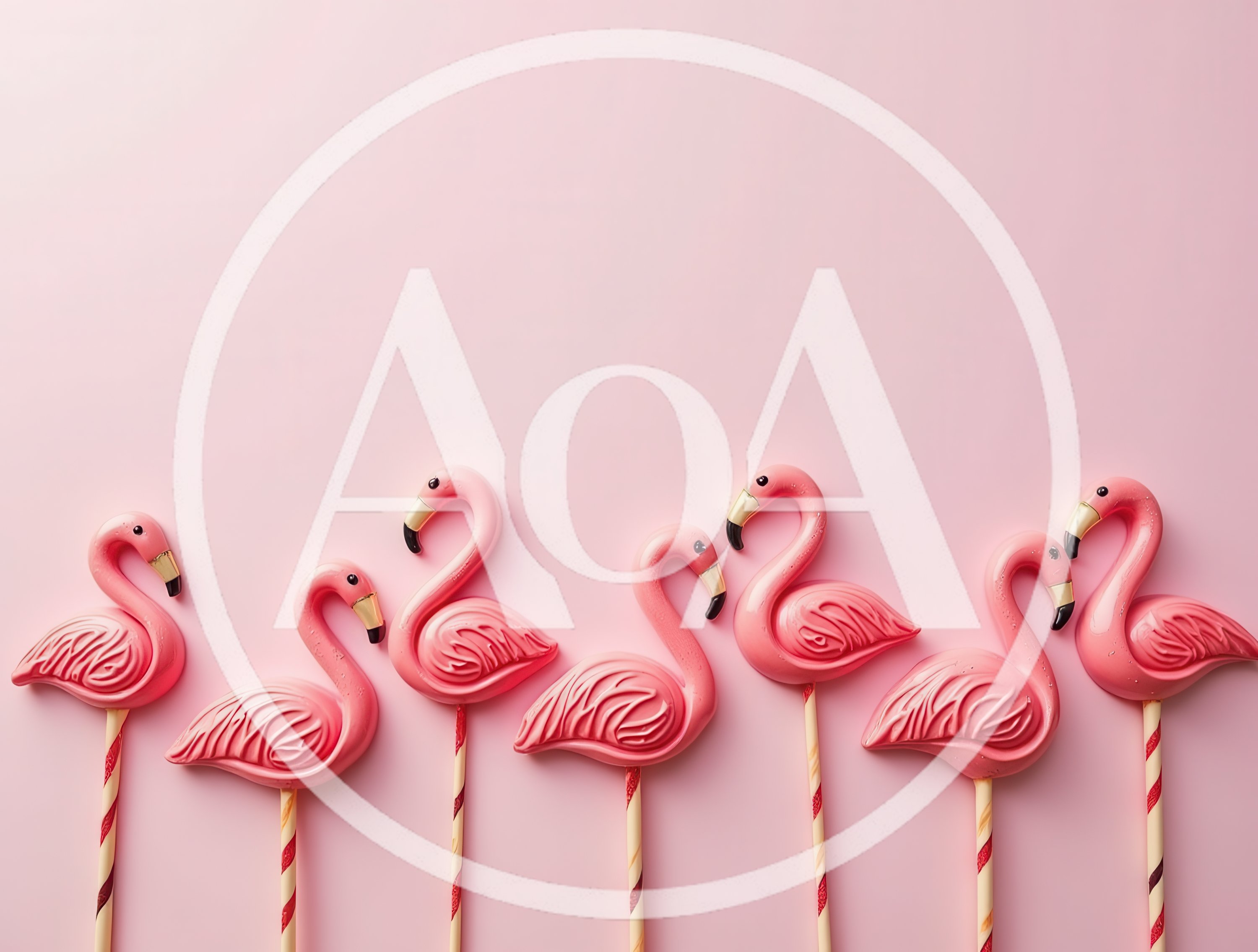 Pink Flamingo Shaped Chocolate Lollipops On Sticks