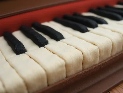 Close Up Of A Fabric Piano Keyboard