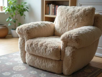 Cozy Fluffy Armchair In A Bright Living Room
