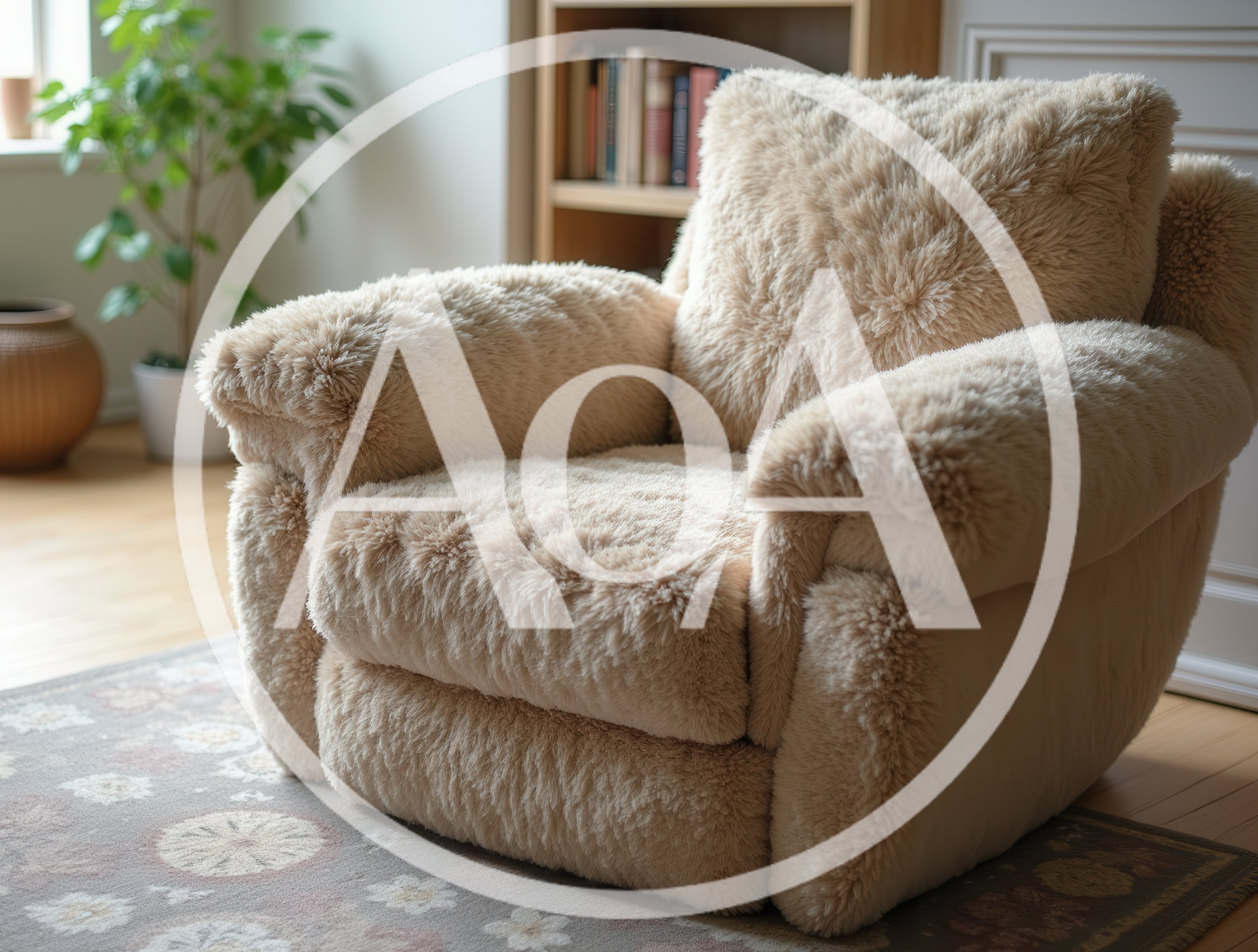 Cozy Fluffy Armchair In A Bright Living Room