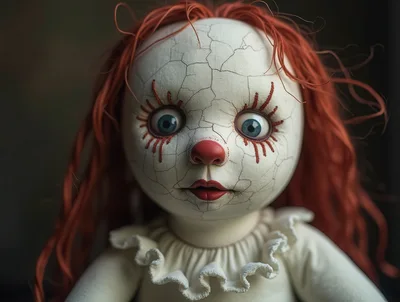 Creepy Cracked Porcelain Clown Doll Portrait