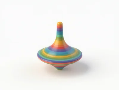Colorful Striped Spinning Top Toy