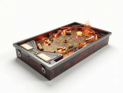 Futuristic Glowing Pinball Machine Tabletop Game