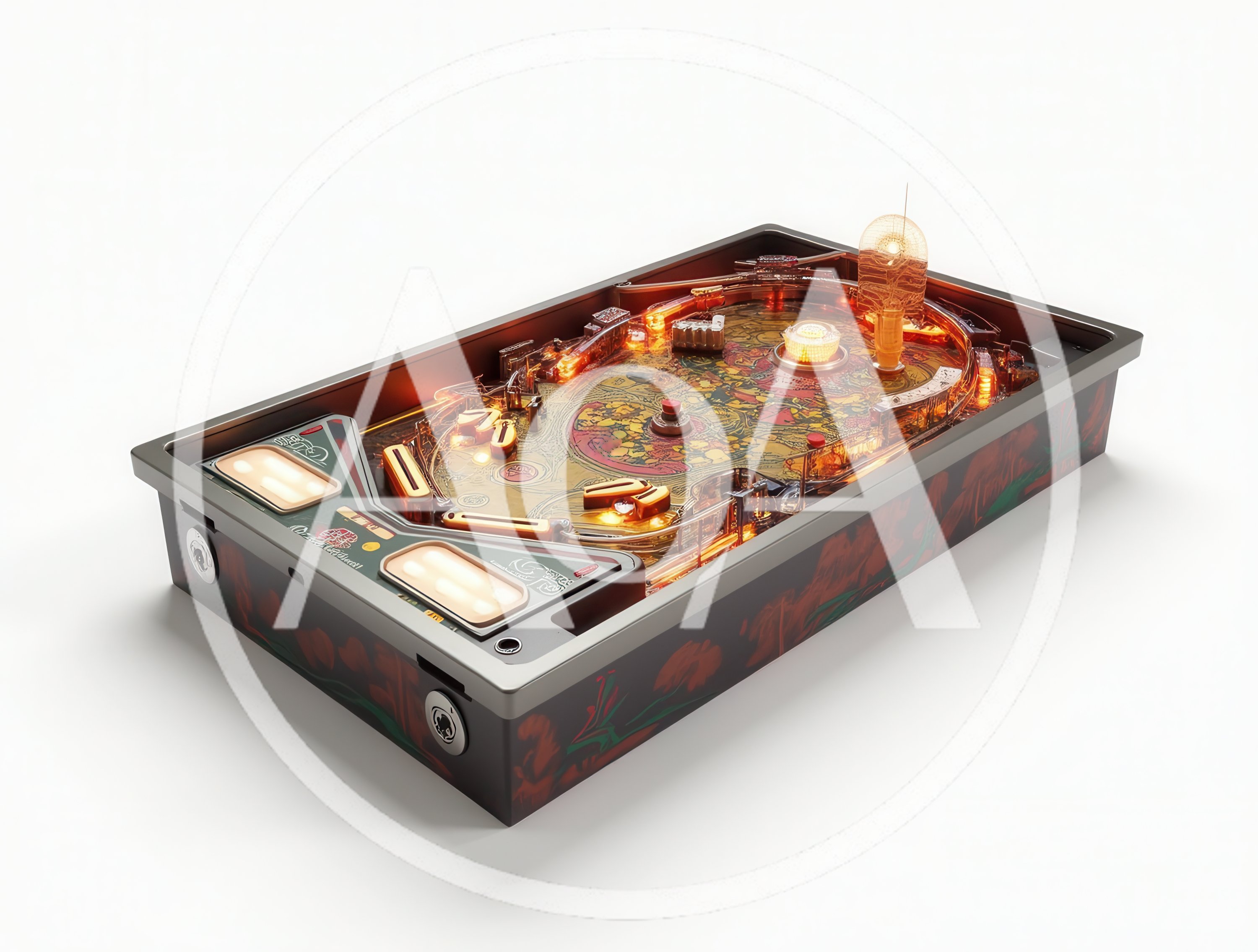 Futuristic Glowing Pinball Machine Tabletop Game
