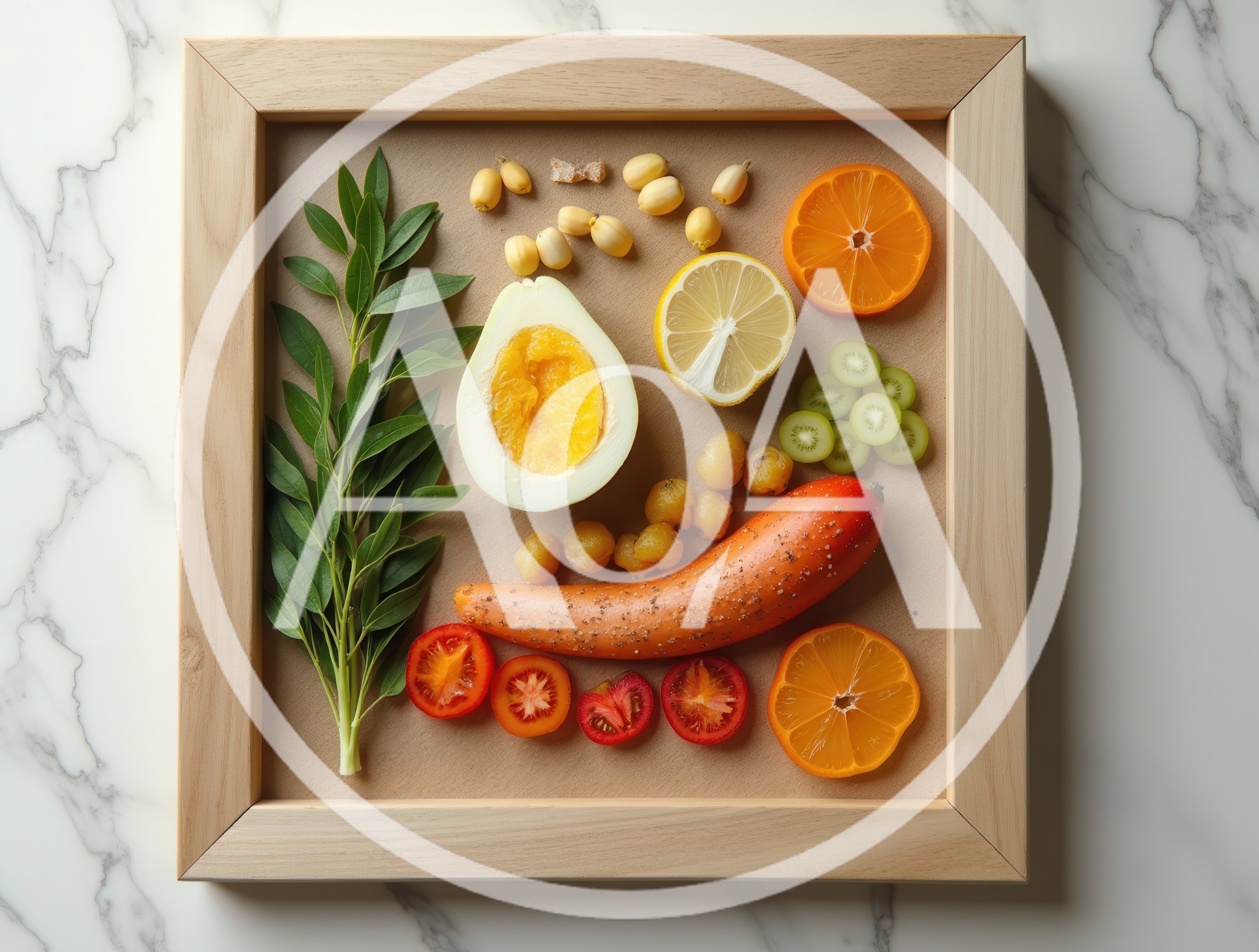 Flat Lay Composition Of Fresh Fruits And Vegetables