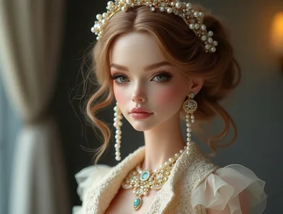 Portrait Of A Young Woman Wearing Elegant Jewelry