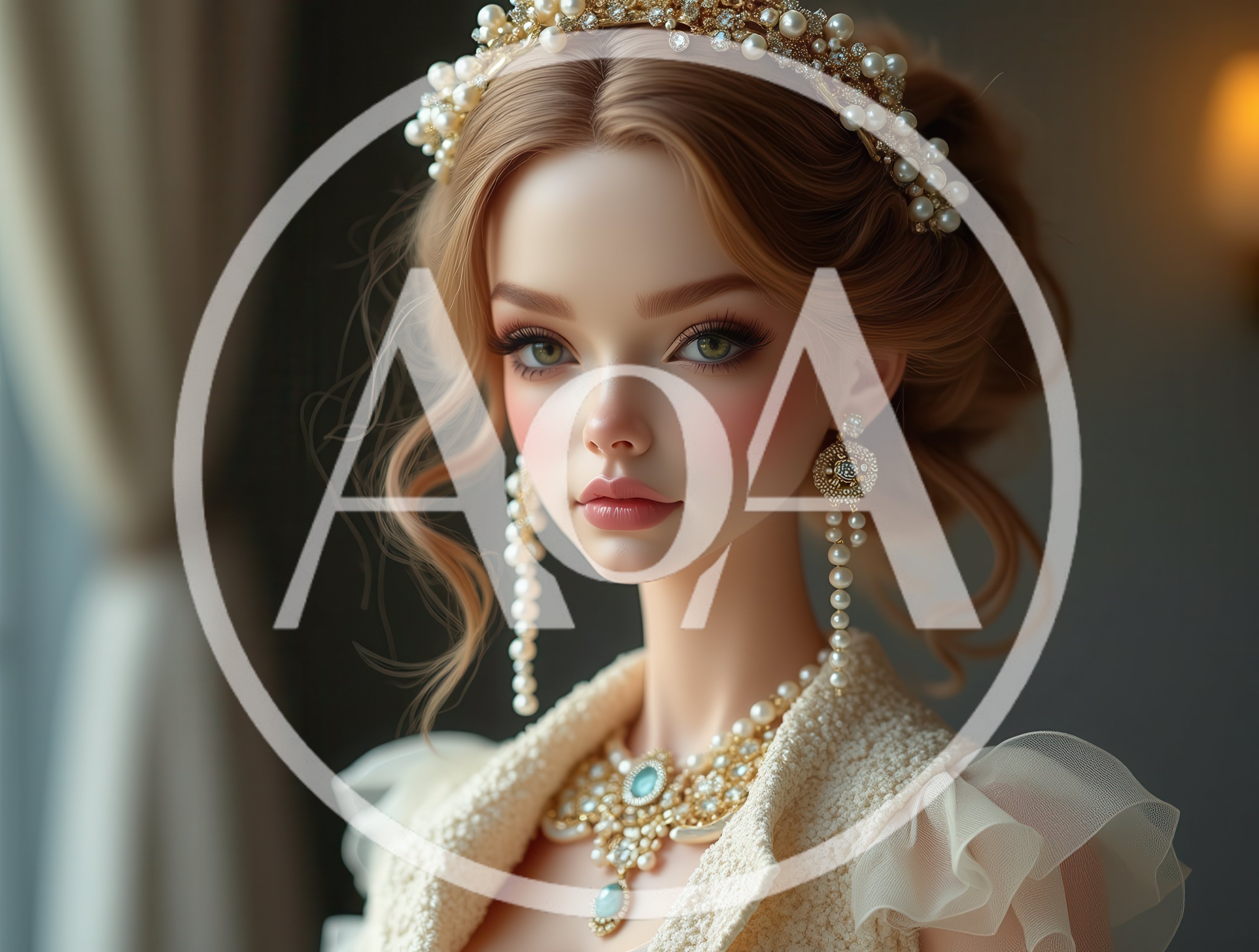 Portrait Of A Young Woman Wearing Elegant Jewelry