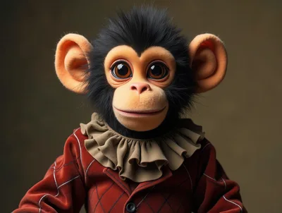 Portrait Of A Cute Monkey In A Vintage Suit