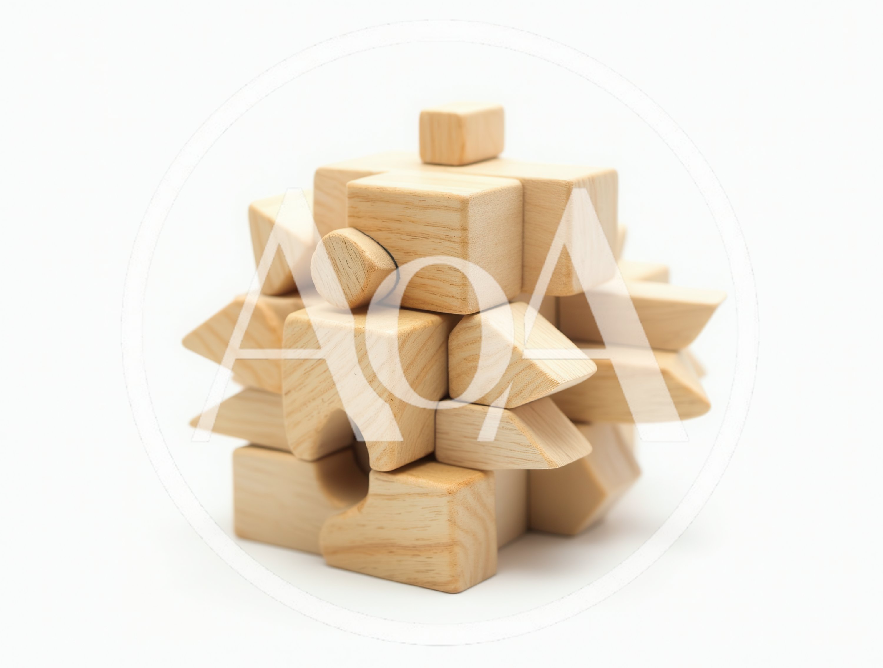 Wooden Hedgehog Puzzle Toy on White Background