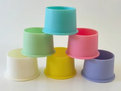 Colorful Silicone Stacking Cups For Toddlers