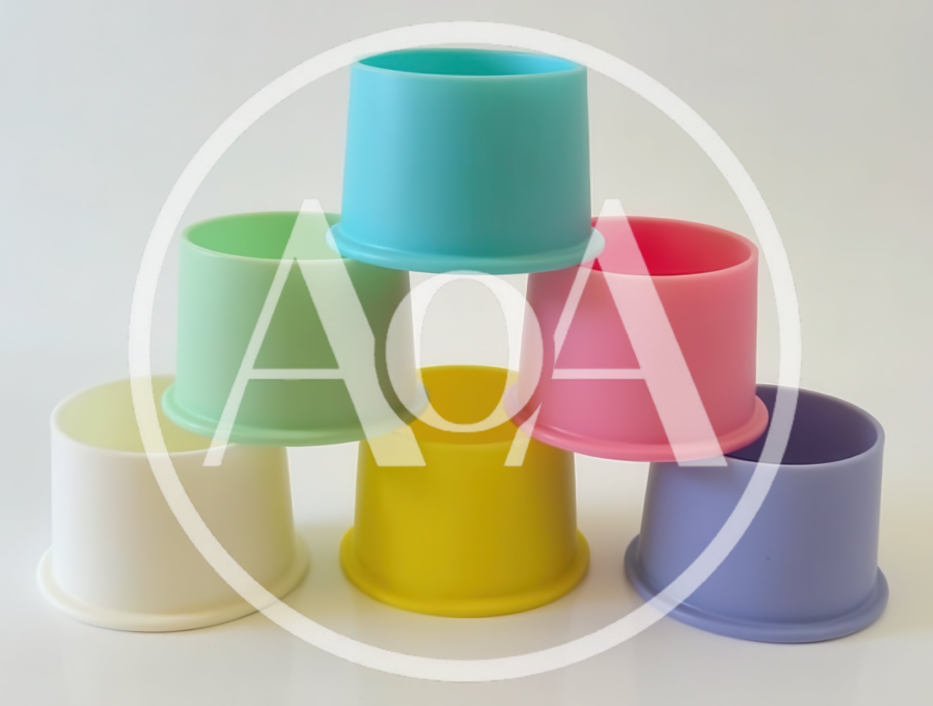 Colorful Silicone Stacking Cups For Toddlers