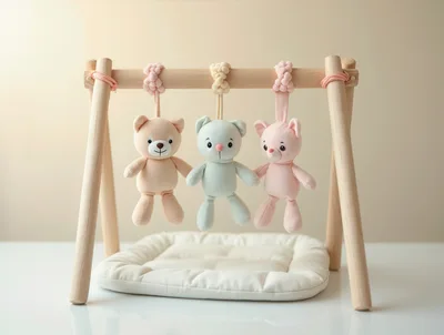 Baby Play Gym With Hanging Plush Toys
