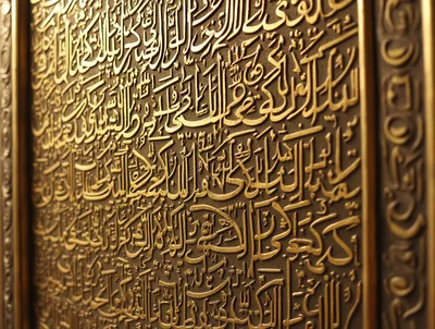 Intricate Gold Arabic Calligraphy Wall Art