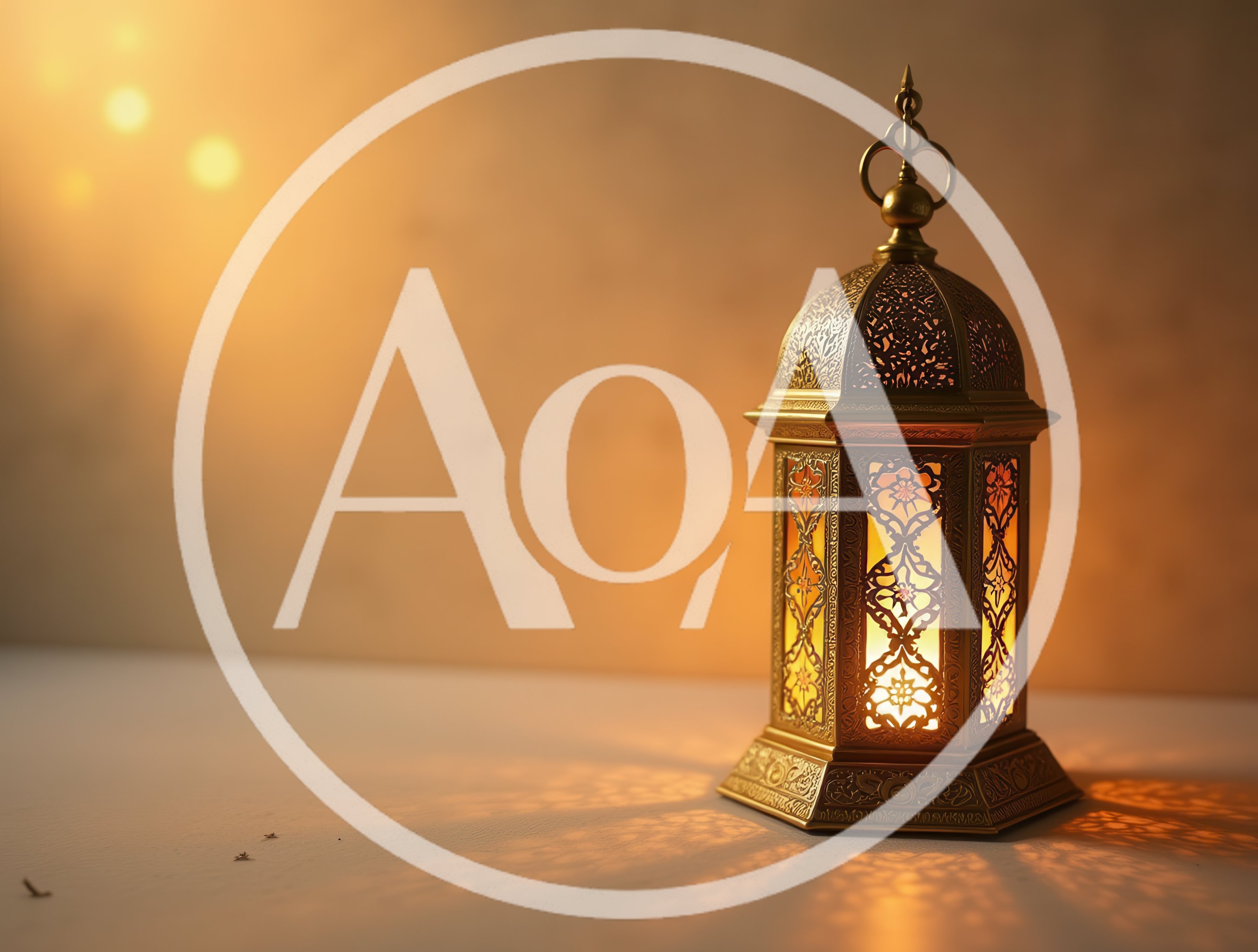 Golden Ramadan Lantern With Intricate Patterns