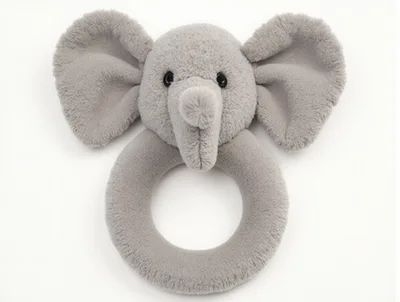 Plush Elephant Baby Rattle Toy