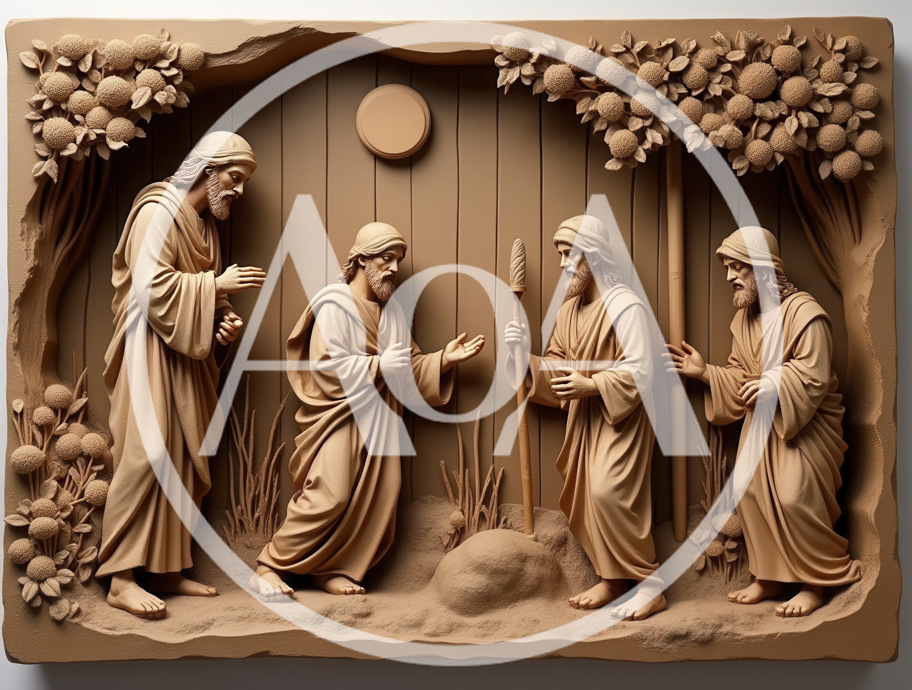 Bas Relief Sculpture Of Four Biblical Figures