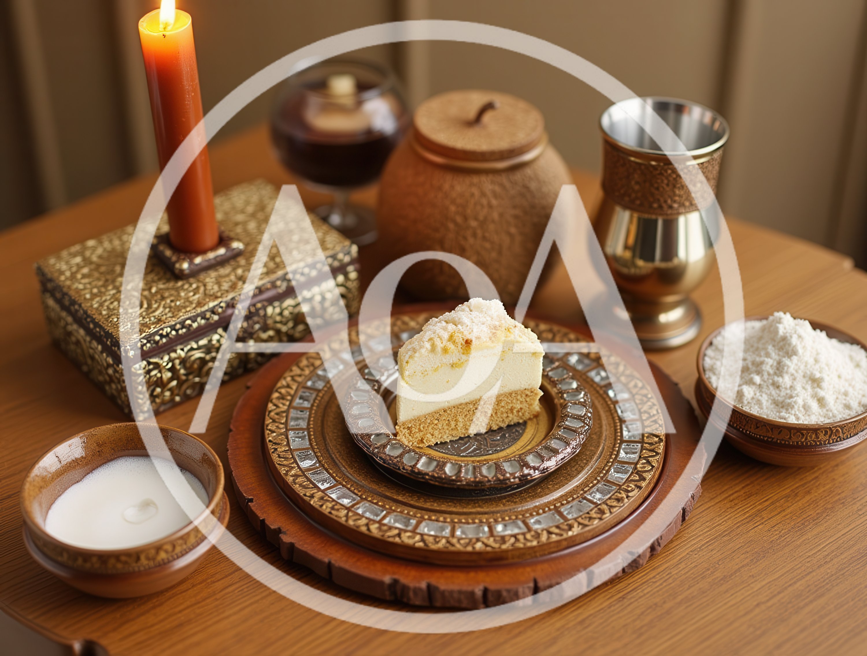 Slice Of Cheesecake On Ornate Decorative Plate