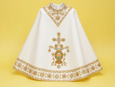 Ornate White Catholic Liturgical Cope Vestment