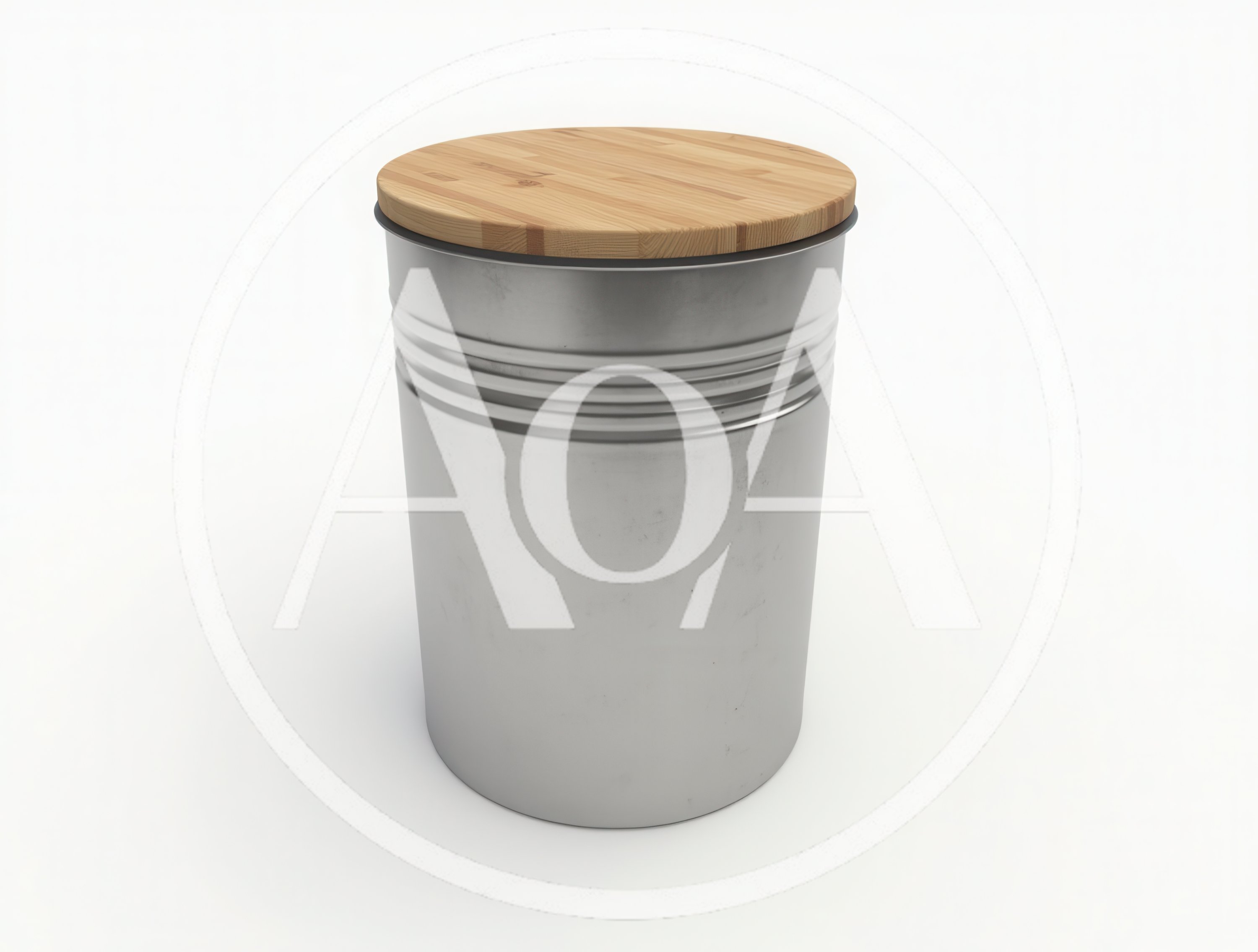 Metal Storage Canister With Wooden Lid