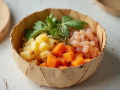 Fresh Vegetable Salad In A Wooden Bowl