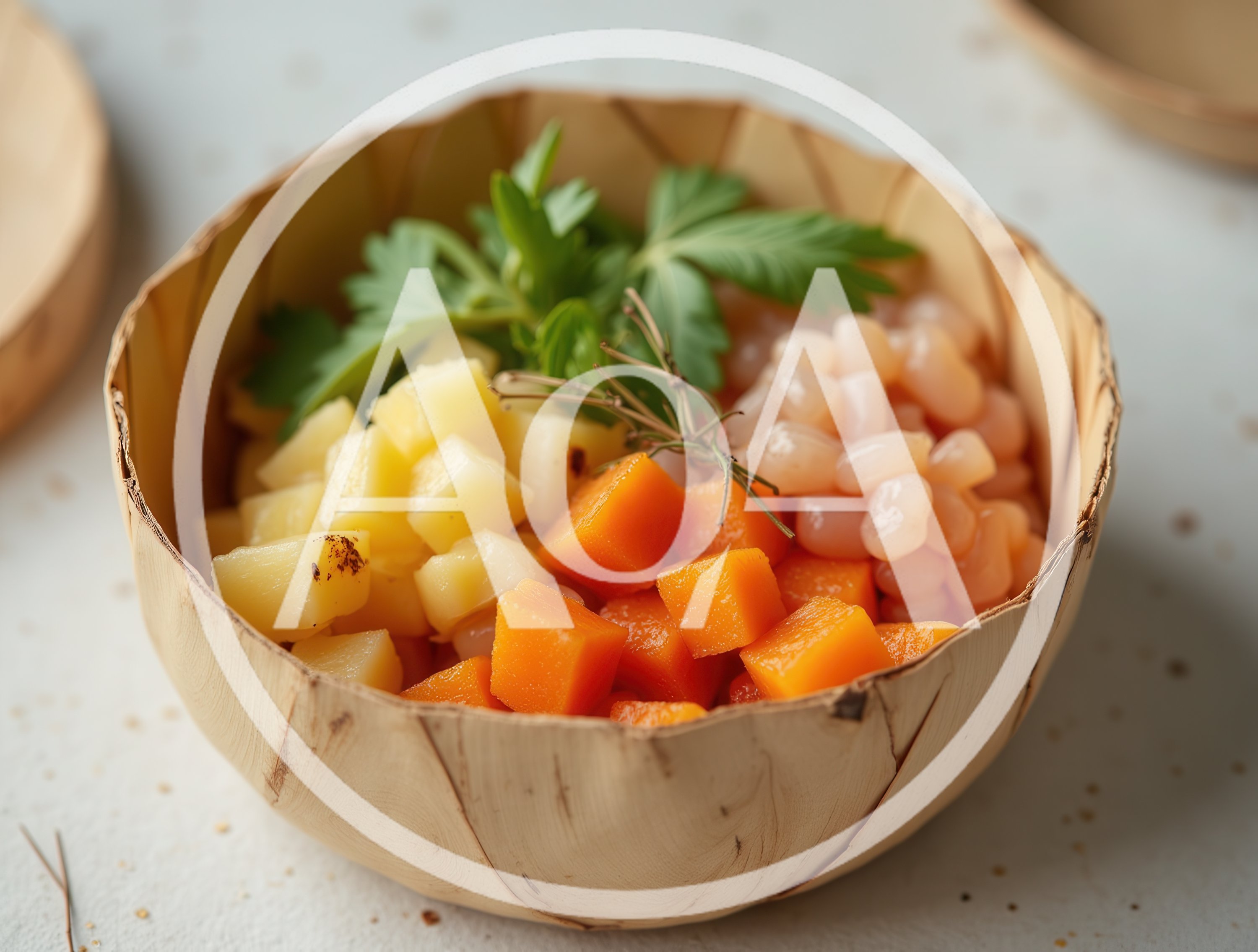 Fresh Vegetable Salad In A Wooden Bowl