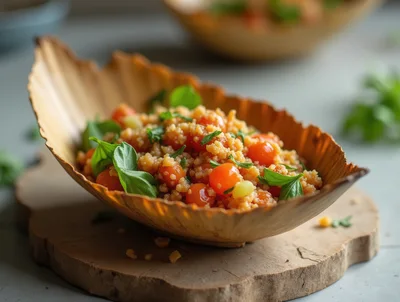 Couscous Salad With Cherry Tomatoes And Fresh Basil