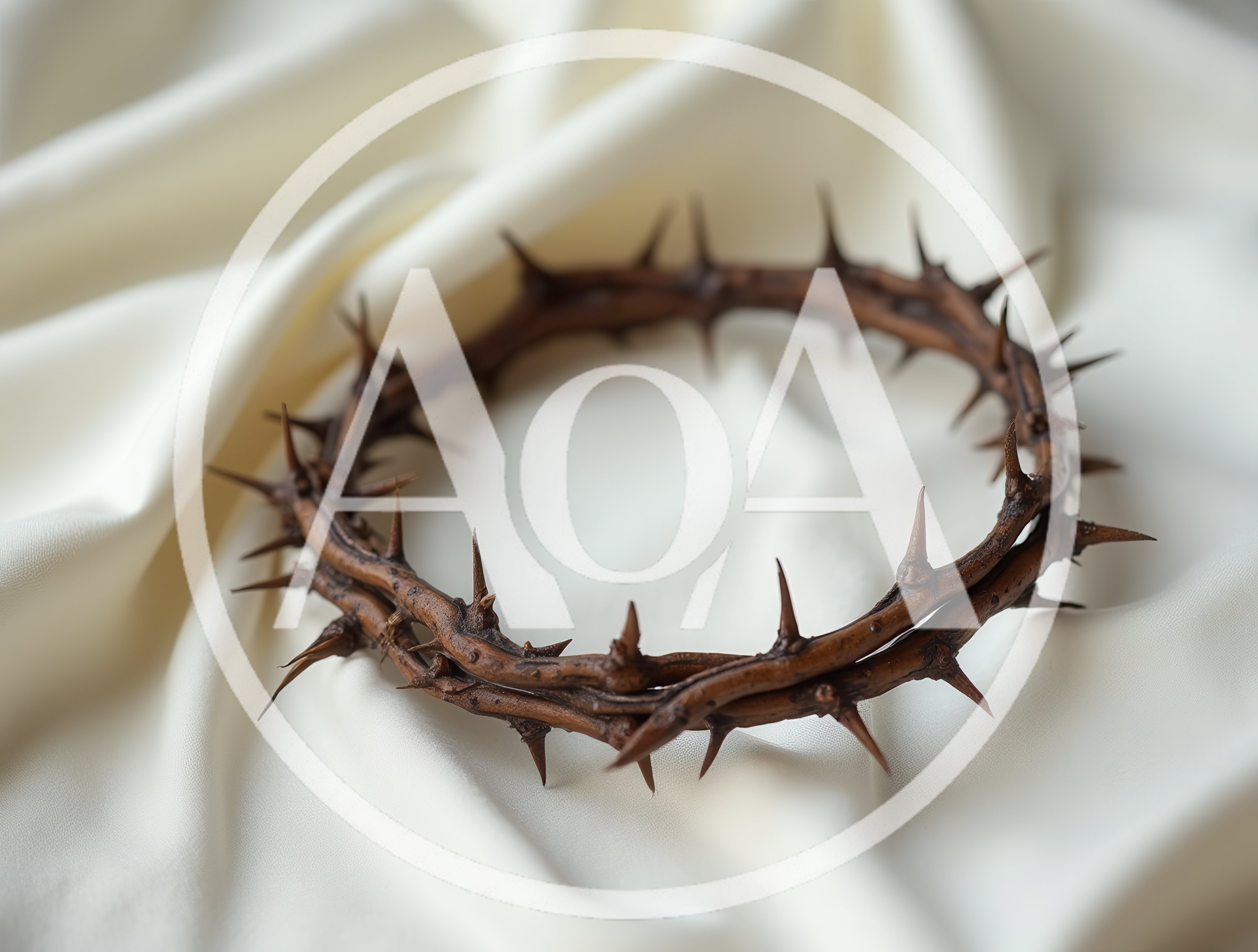 Crown Of Thorns Resting On White Fabric