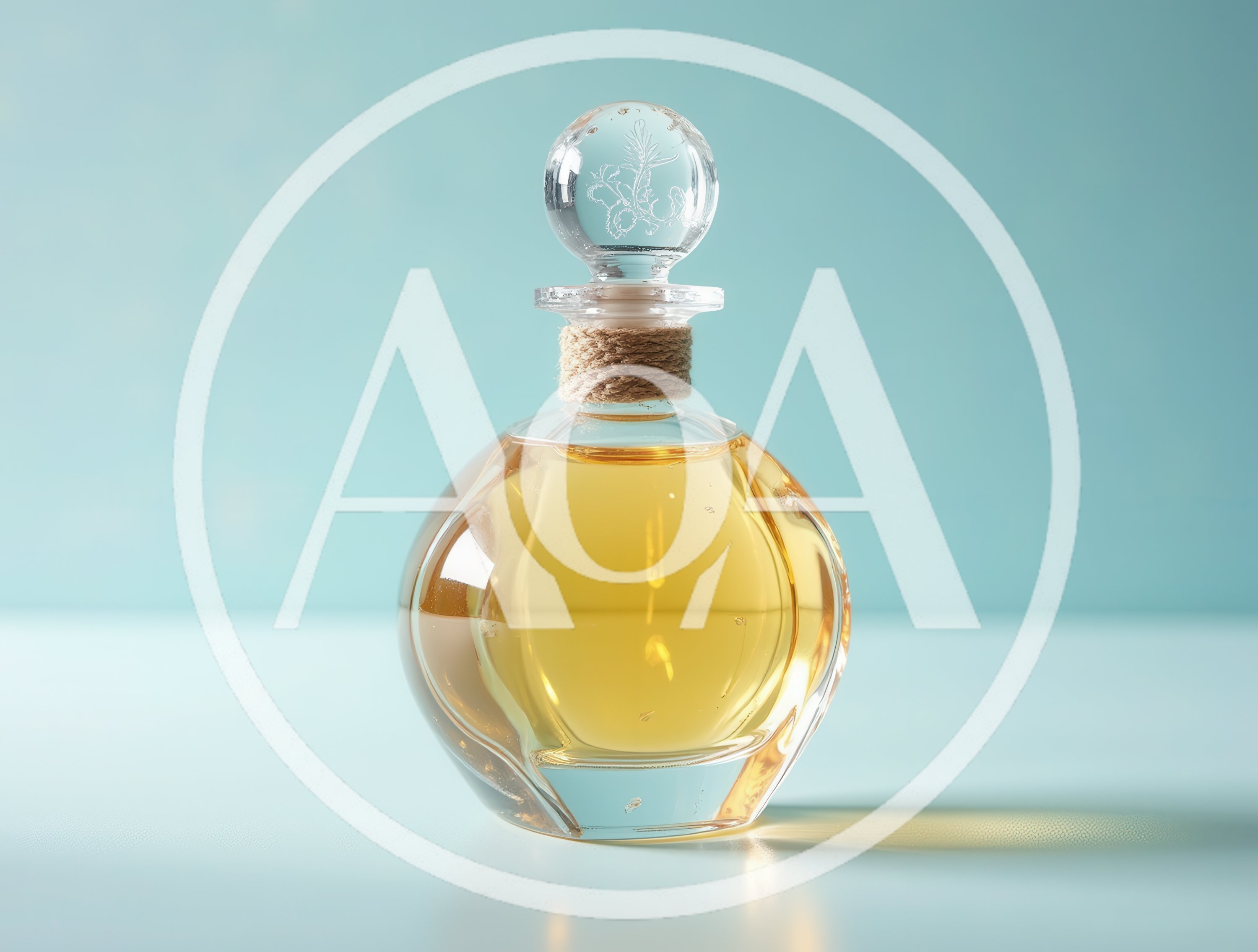 Elegant Glass Perfume Bottle With Golden Liquid