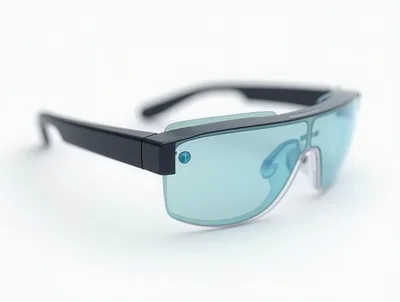 Futuristic Smart Glasses With Blue Tinted Lenses