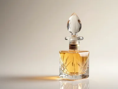 Elegant Crystal Perfume Bottle With Golden Liquid