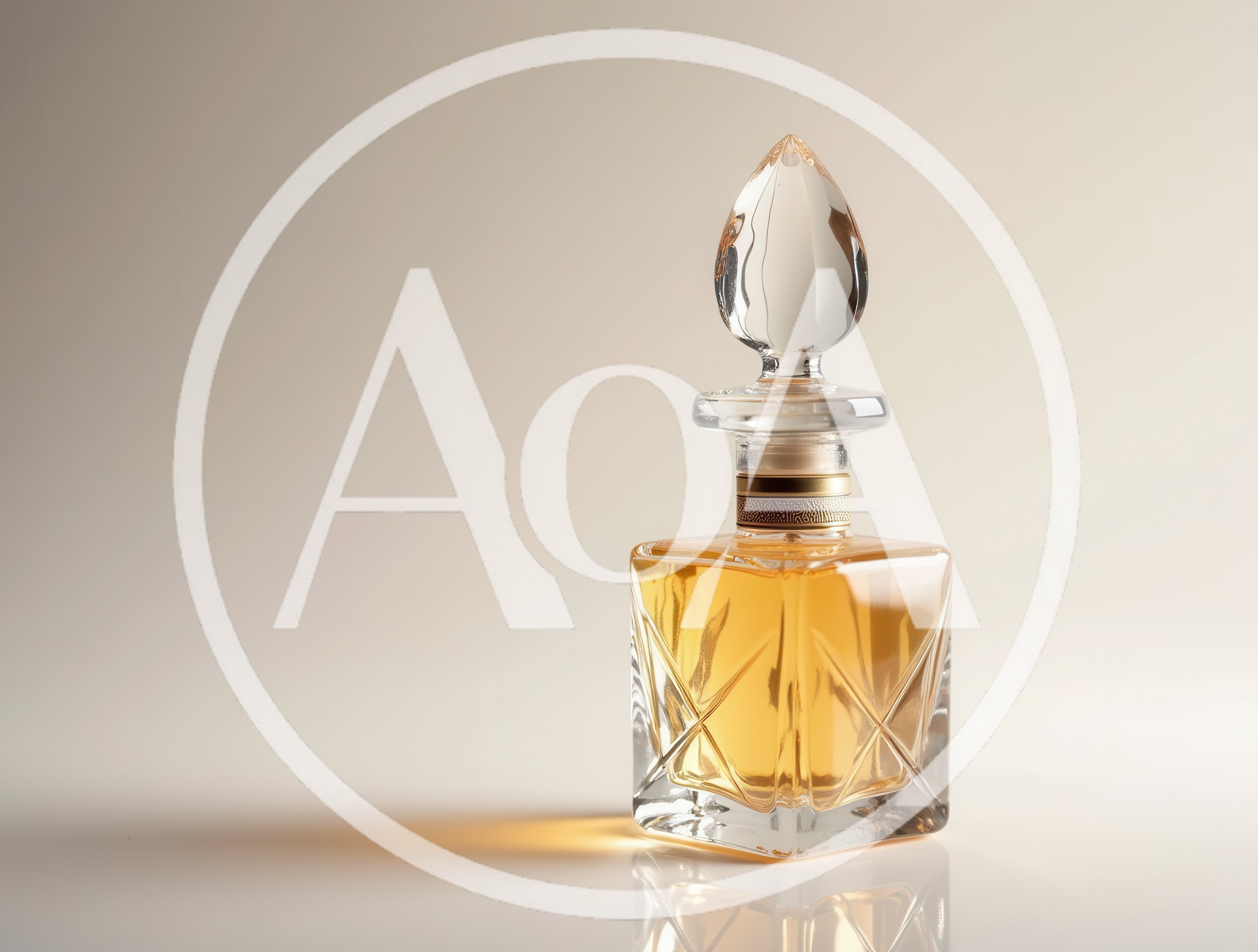 Elegant Crystal Perfume Bottle With Golden Liquid