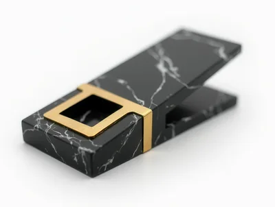 Luxury Black Marble And Gold Metal Paper Clip
