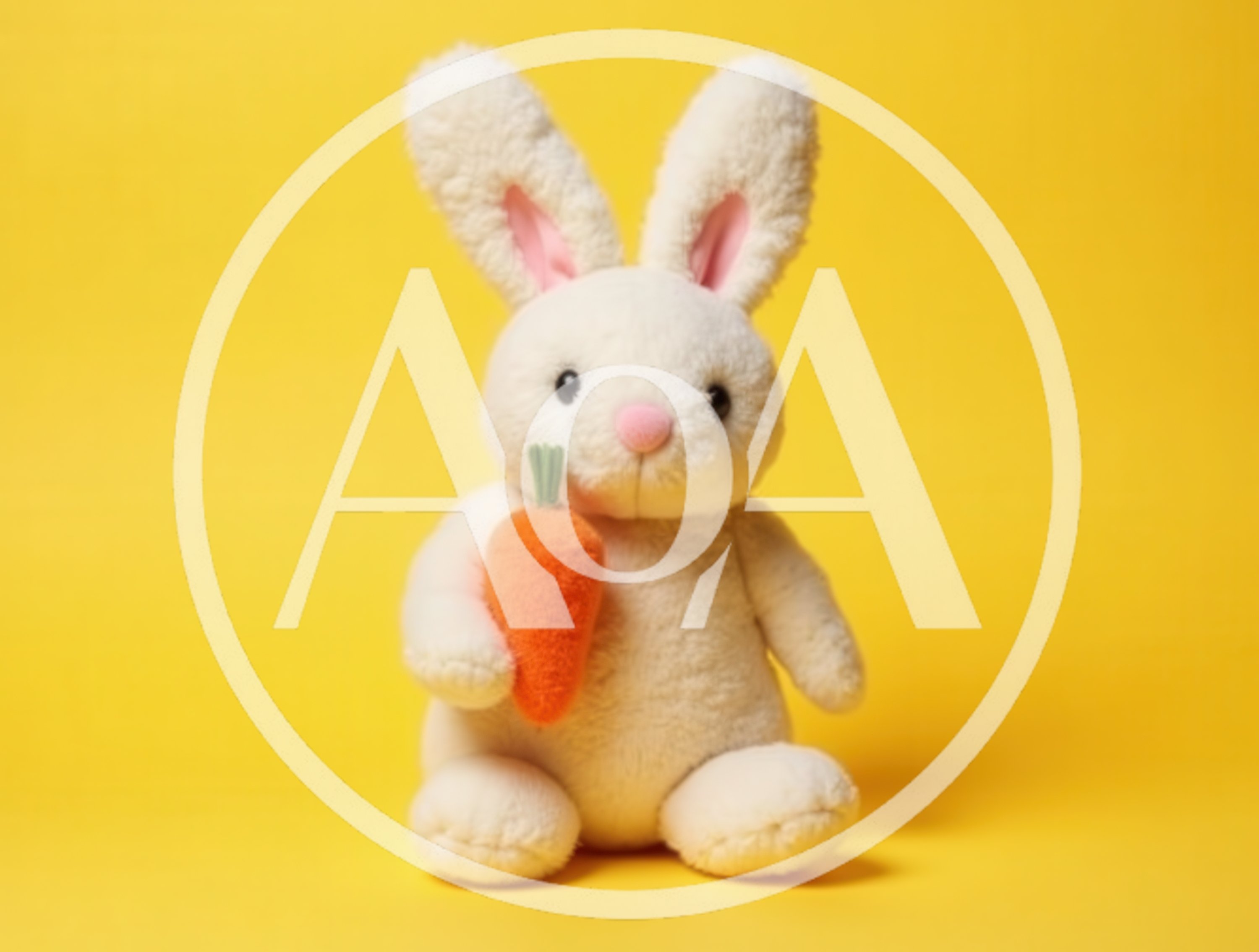 Plush White Easter Bunny Holding An Orange Carrot