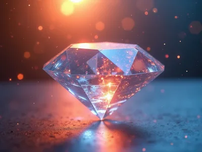 Brilliant Cut Diamond With Glowing Internal Light