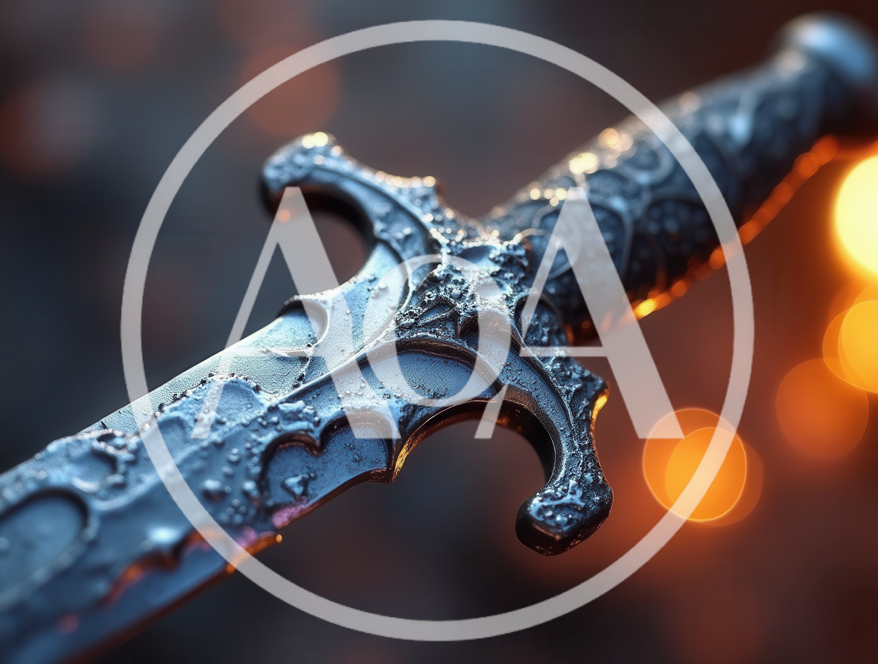 Ornate Fantasy Dagger With Intricate Metalwork And Bokeh Background