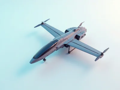 Grey Futuristic Unmanned Aerial Vehicle Model
