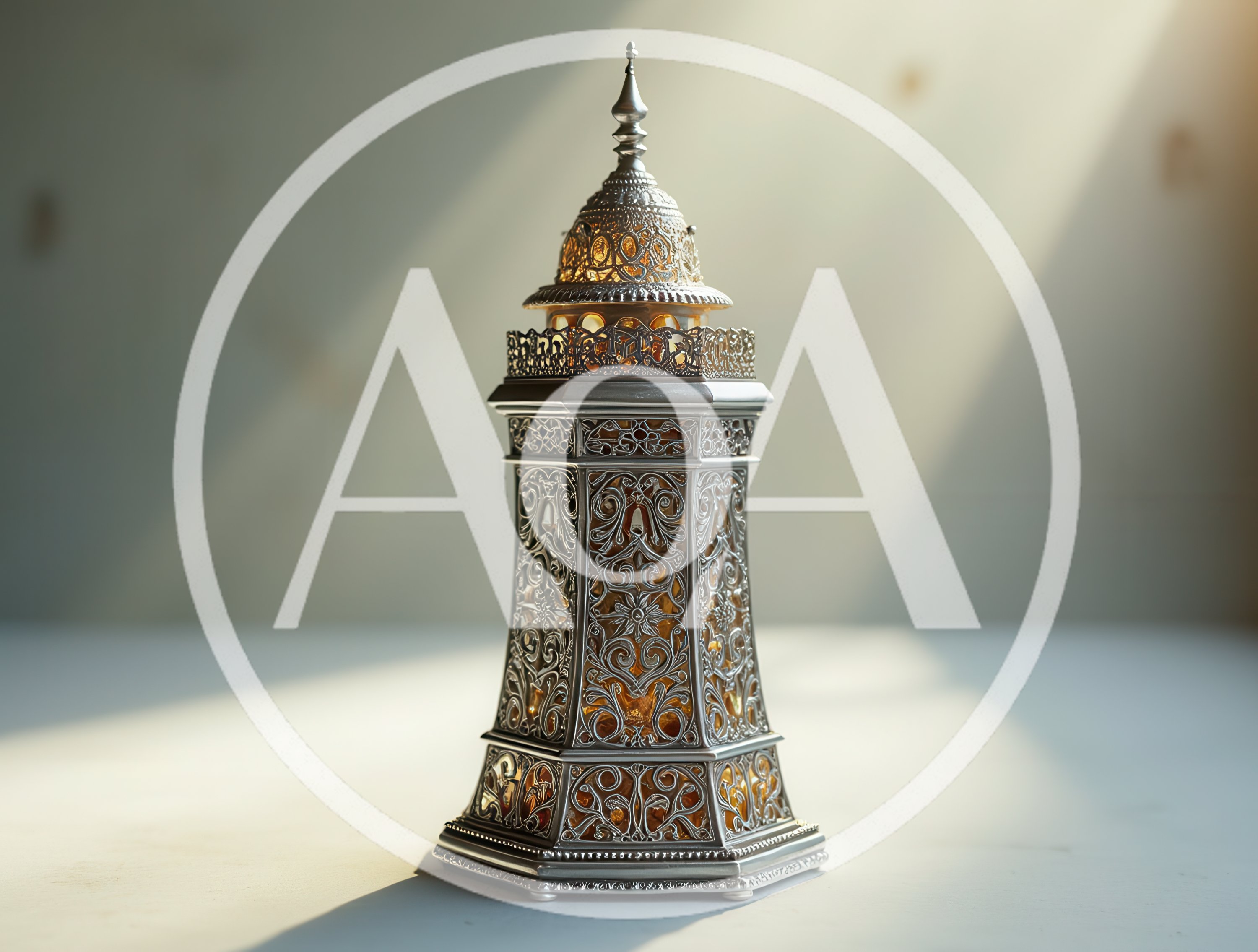Ornate Silver Lantern With Intricate Filigree Design