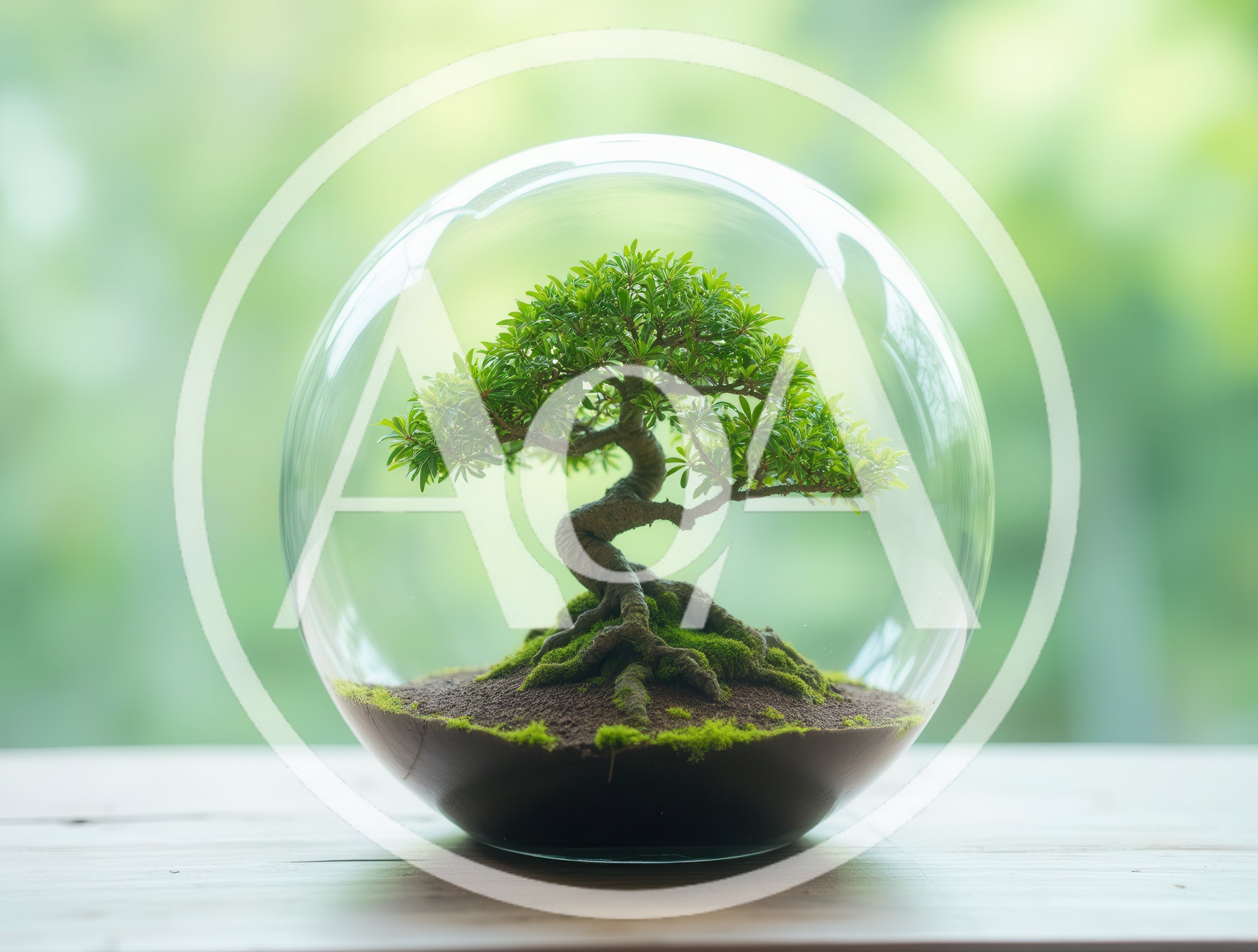 Bonsai Tree Inside A Glass Spherical Terrarium