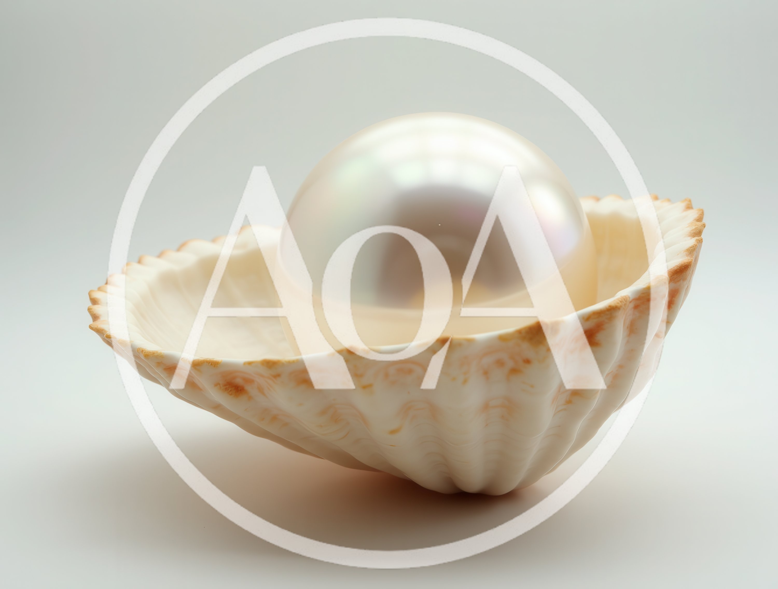 Lustrous White Pearl Resting Inside A Scallop Shell
